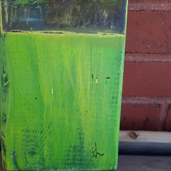 * SALE / Hand Crafted /  Cute frog under an umbrella, Mixmedia art / Home decor - Picture 3 of 11